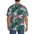 thumbnail image 3 of Pofeuu Tropical Leaves Print Mens Casual Short Sleeve Shirts Beach Summer Spread Collar Pocket Tops Men's Casual Short-sleeved Shirt-Large, 3 of 5