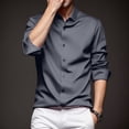 thumbnail image 2 of JTieacloth Business Casual Shirt Men's Dress Shirts Solid Long Sleeve Stretch Formal Shirt Business Casual Button Down Shirts Gray, 2 of 6