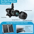 thumbnail image 2 of POPOSOAP 70W Solar Pond Filter with 680GPH Fountain Pump, Powerful Solar Powered Filter Kit with Bio-Media for Outdoor Koi Ponds and Waterfalls, 2 of 9