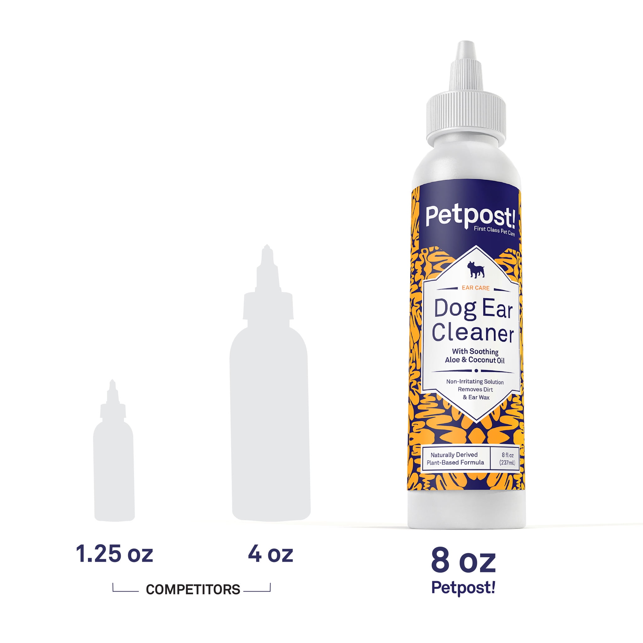Petpost Dog Ear Cleaner Natural Coconut Oil Solution Best Remedy for Dog Ear Problems Alcohol Irritant Free 8 oz