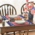 thumbnail image 4 of Sm:)e Striped American Star Flag 4th of July Placemats Set of 4 Patriotic Table Mat 12 x 18 Inch, 4 of 7