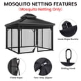 thumbnail image 4 of Universal 10ftx 10ft Gazebo Replacement Patio Mosquito Netting, Black 4-Panel Netting Walls with Double Zippers for Patio (Mosquito Net Only), 4 of 8