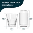 thumbnail image 3 of Libbey Gibraltar DuraTuff Rocks Glasses Set of 12, 10 Oz Durable, Restaurant Style Whiskey Glasses Set, Cocktail Drinking Cups for Hosting, Bar Service, 3 of 6