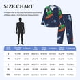 thumbnail image 4 of Salouo Dinosaur Astronaut Space Surfing Print Button-Front Long Sleeve Pajama Set for Men, Soft 2Pjs Men's Long Sleeve Sleepwear-Large, 4 of 7