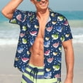 thumbnail image 4 of Cauagu Colorful Cartoon Shark Print Hawaiian Shirt for Men,Casual Short Sleeve Button Down Shirts Summer Beach Men's Regular-Fit Short-Sleeve Print Shirt -3X-Large, 4 of 6