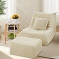 thumbnail image 3 of VFD Bean Bag Chairs for Adults, Beanbag Chair with Ottoman Lounge Sofa Memory Foam Comfy Reading Chair for Bedroom & Living Room, Lazy Floor Sofa Couch, 3 of 9
