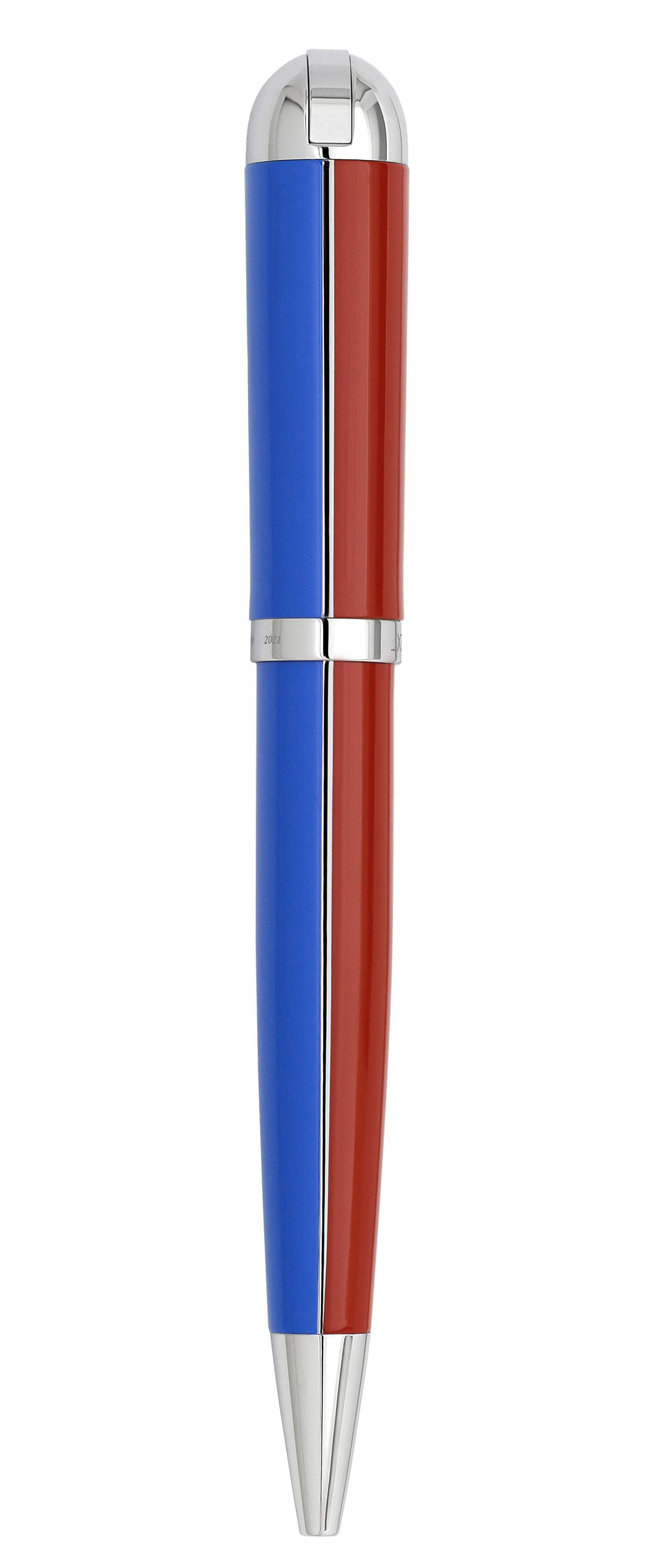 Xezo Xezo Visionary® Brass  Aluminum Enameled Ballpoint Pen - Red / Blue