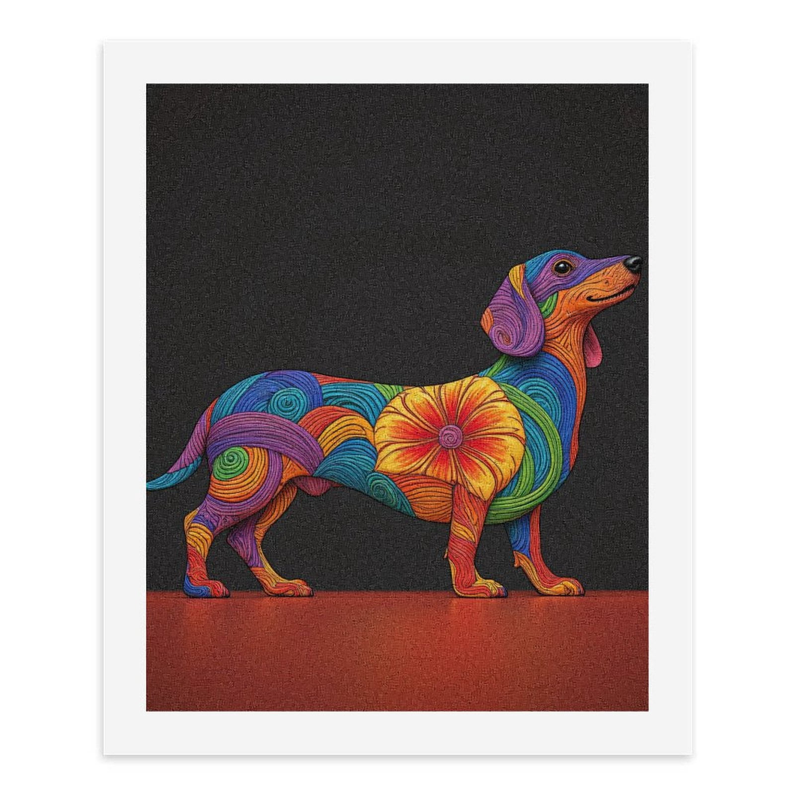 Paint By Numbers Kit for Adults Beginner - Colorful Spiral Dog Art DIY Canvas Painting Kits for Adults, Frameless Paint By Number for Adults for Home Wall Decor 16x20 Inch