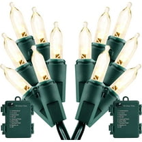 MASHANG Christmas Lights 18FT 50 LED Battery Operated String Lights Detachable Mini Lights for LED String Lights for Xmas Tree Wreath Home Garland Holiday Decor Christmas Ddecoratios,Warm White,2pack