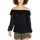 thumbnail image 2 of Michael Kors - Blusa con hombros descubiertos para mujer, color negro, talla mediana Michael Kors fuera del hombro, 2 of 2