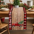 thumbnail image 5 of Christmas Table Runner Red Truck Pine Tree Table Runners Snowflake Rustic Wood Grain Plaid Cotton Linen Dresser Scarf Kitchen Dining Table Decor for Christmas Holiday Party Decor 13x90 Inch, 5 of 9