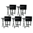 thumbnail image 1 of PJ Wood Folding TV Snack Tray Table Desk Stand, Black (10-Piece Set), 1 of 10