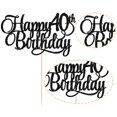 thumbnail image 3 of Cake Topper Ephlyn 40.º Cumpleaños Dorado con Brillos 20 cm, 3 of 9