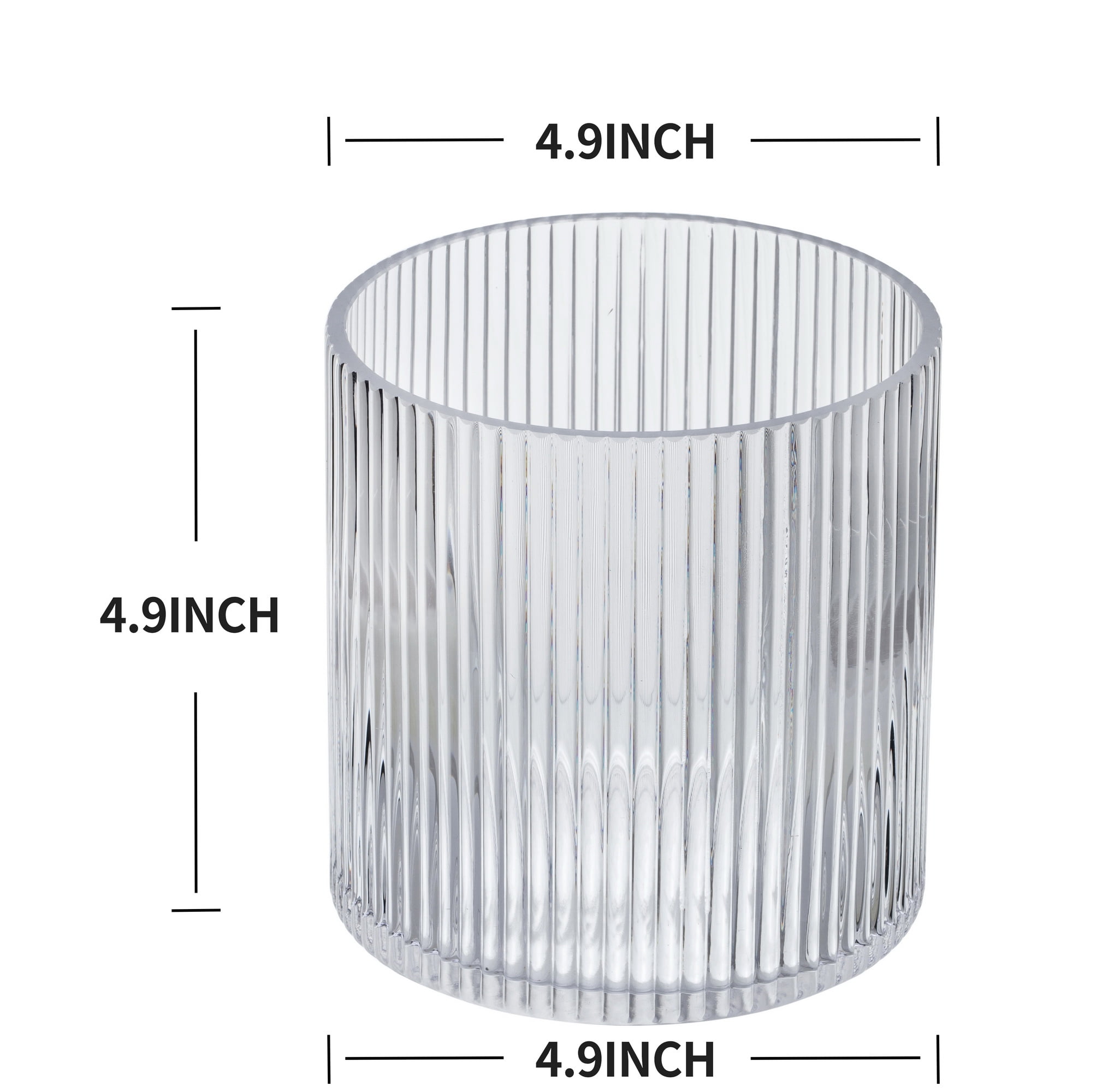 Better Homes & Gardens Clear Glass Ribbed Hurricane Candleholder, 5", Medium