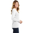 thumbnail image 2 of Port 1135612 Ladies Long Sleeve Fan Favorite V-Neck Tee, White - Small, 2 of 4