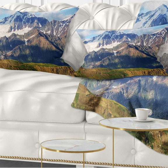 Designart 12" x 20" Green Polyester Throw Pillow