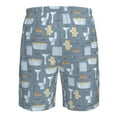 thumbnail image 6 of Kdxio Blue Bathroom Pattern Mens Casual Shorts - Drawstring Summer Beach Sports Shorts for Men, 6 of 9