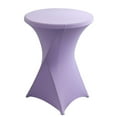 thumbnail image 2 of Table Cloth Polyester Antependium Cocktail Solid Color Polyester Round Banquet Elastic Table Cover（60 × 110Cm)Purple, 2 of 6