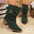 thumbnail image 3 of Pandaie Slouchy Ankle Boots for Womens Cowboy Pointed Toe Low Heel Buckle Strap Classic Cowgirl Fall Booties Size 6-9.5, 3 of 6