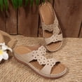 thumbnail image 4 of HAJWOH Womens Orthopedic Sandals Non Slip Slip on Arch Support Summer Flat Sandals Wide Width Hiking Shoes 2026 New Beach Vacation Foam Shoes Beige 37, 4 of 4