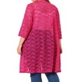 thumbnail image 3 of Agnes Orinda Women's Plus Size Valentines Day Cardigans Lace Lightweight Knit 3/4 Sleeves Cover Up Cardigans Hot Pink 4X, 3 of 6