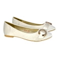 thumbnail image 3 of XY London Womens Ferne Broach Front Diamante Bridal Ballerina Flats, 3 of 4