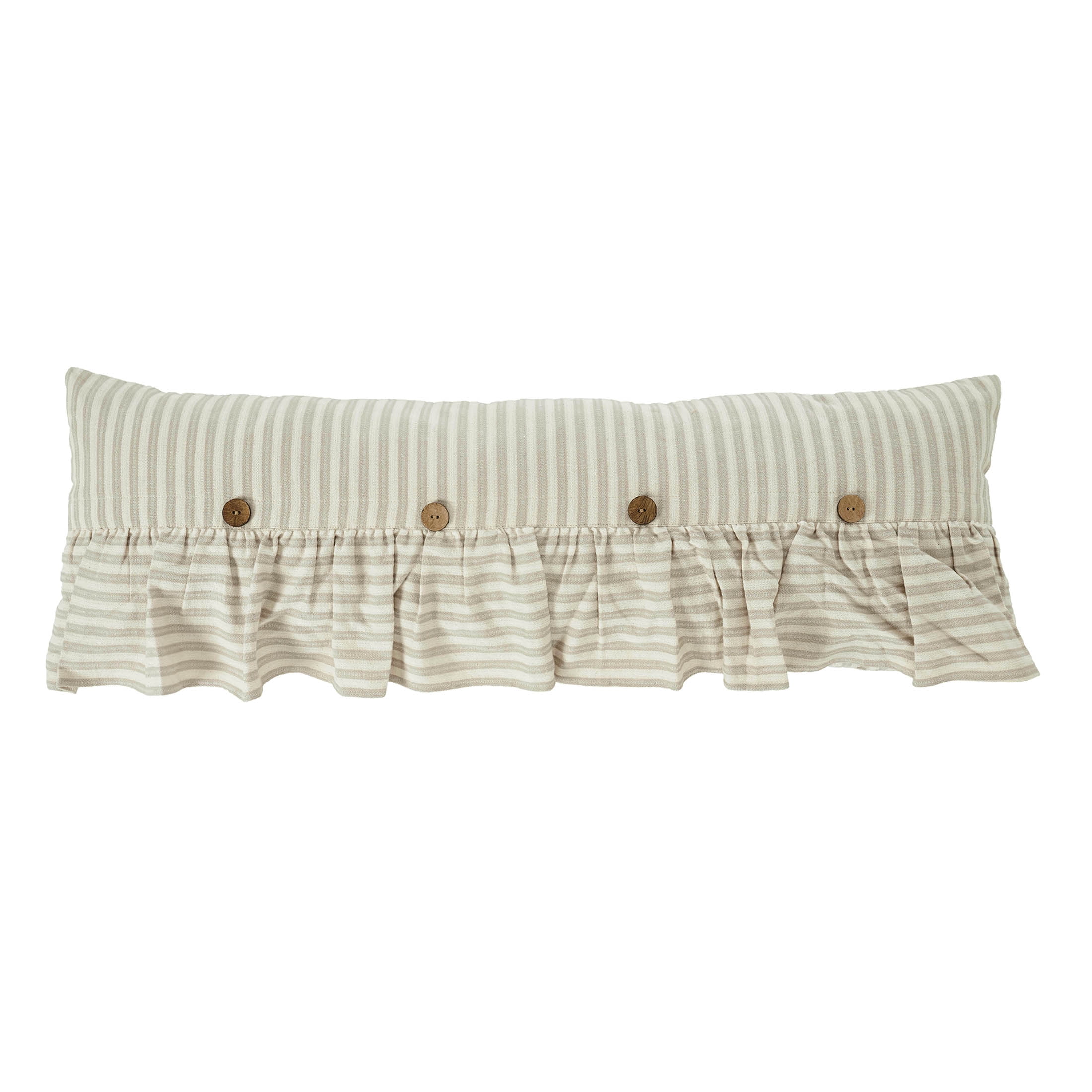 My Texas House Daphne Stripe Oblong Decorative Pillow, 12' x 36', Taupe
