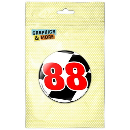 

Number 88 Checkered Flag Racing Refrigerator Button Magnet