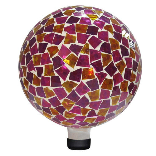 10" Mosaic Gazing Ball Pink/Yellow
