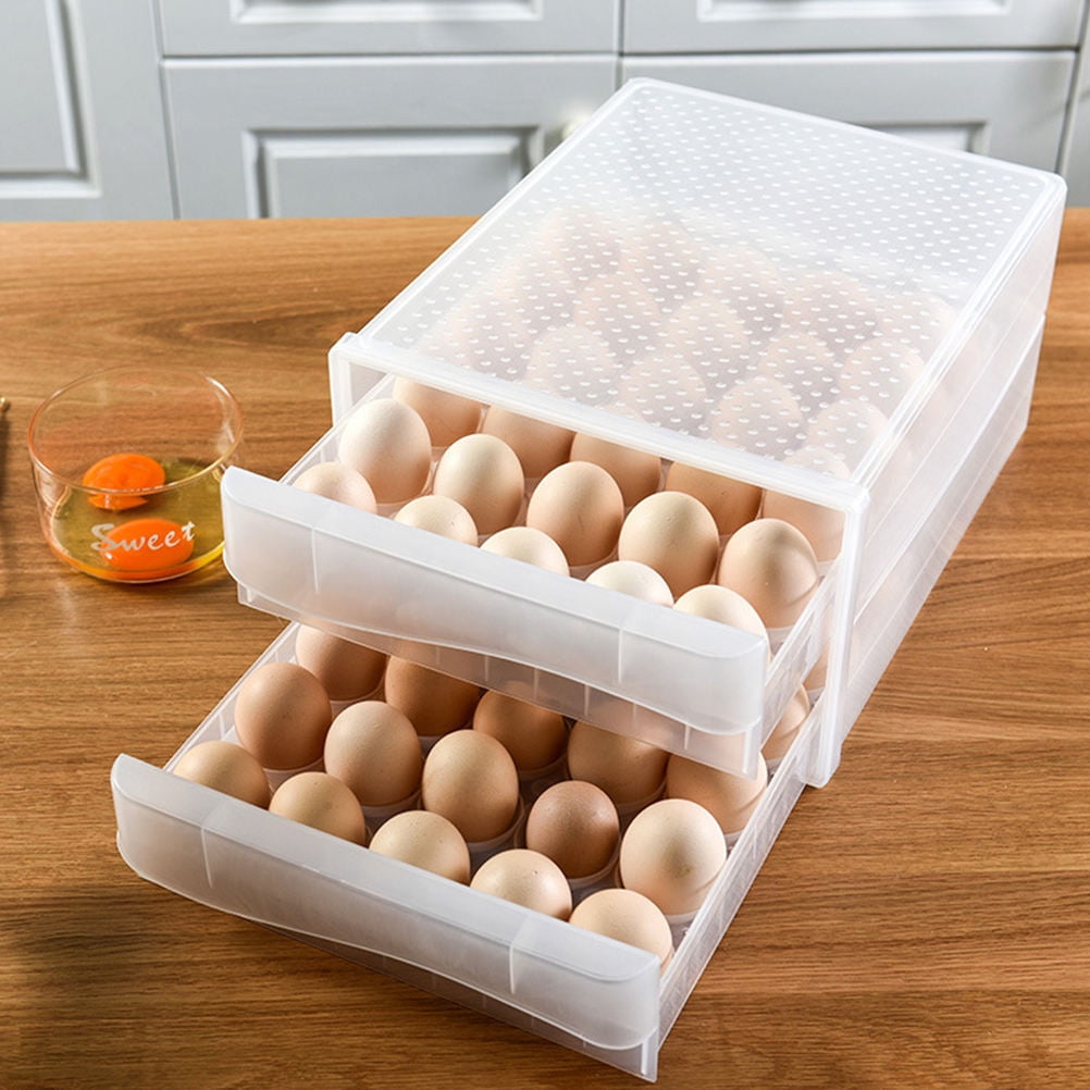 Soimiss 1Pc Durable Transparent Egg Holder Plastic Box for Household Fridge Storage