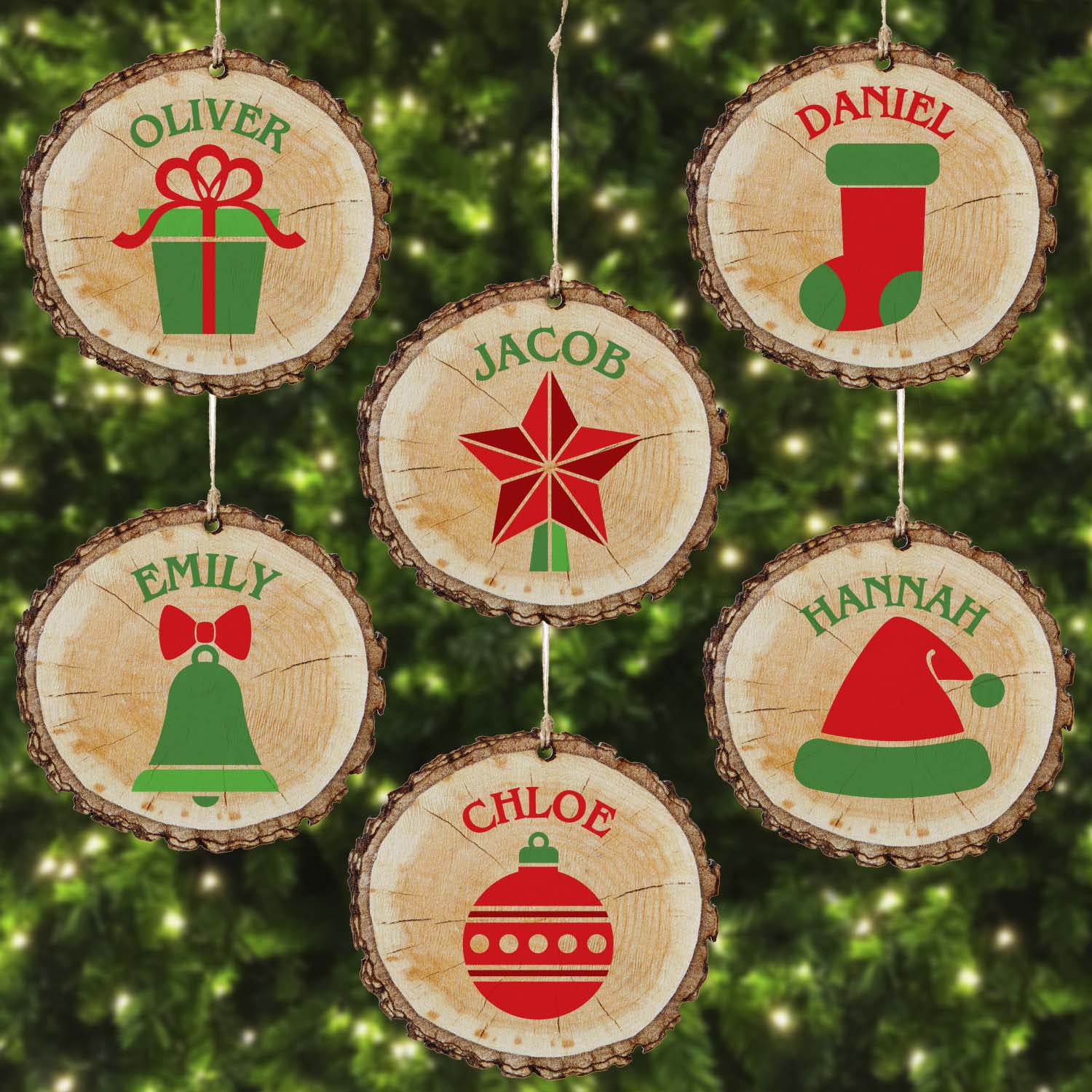 rustic personalized ornaments