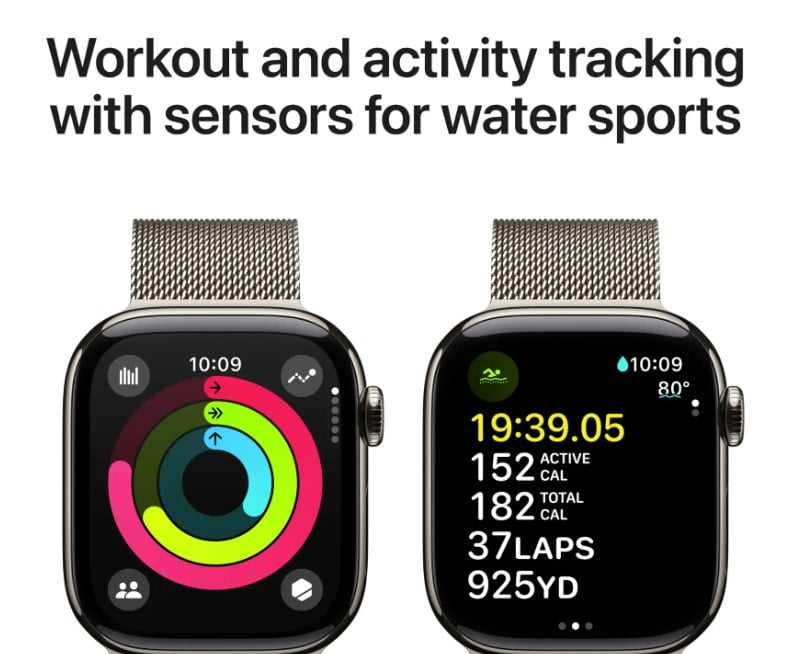 Restored Apple Watch Series 10 GPS + Cellular 46MM Natural Titanium Case with Stainless Steel Natural Link Bracelet (Refurbished)