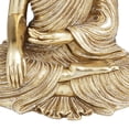 thumbnail image 5 of 6" x 8" Gold Polystone Meditating Buddha Sculpture with Engraved Carvings and Relief Detailing, by DecMode, 5 of 9