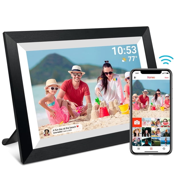 32Gb Frameo Marco de fotos digital Wifi inteligente de 10,1 pulgadas Pantalla táctil LCD Ips de 1280X800 Rotación automática vertical y horizontal Memoria integrada de 32 Gb Comparta momentos al insta