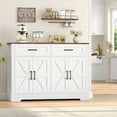 thumbnail image 2 of Homfa Farmhouse Buffet Sideboard for Kitchen, 2 Drawers & 4 Doors Wood Storage Cabinet for Living Room, White, 2 of 7