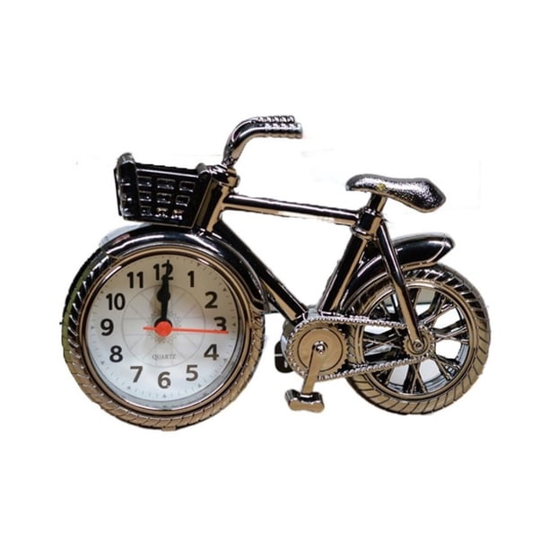 Reloj despertador con modelo de bicicleta creativo, reloj de pie con soporte for manualidades retro, decoración de escritorio, diseño de bicicleta, decoración del hogar