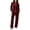 Wine, variant on Women's Velvet 2 Piece Tracksuit Zip Up Jacket Wide Leg Pants Set Stand Collar Casual Lounge Sweatsuit with Pockets Fall Winter Loungewear Wine