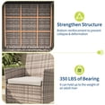 thumbnail image 5 of 3-Piece Patio Furniture Set PE Rattan Wicker Outdoor Chairs with Cushions Glass Coffee Table Steel Frame for Garden Deck Porch, 5 of 8