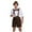 Brown, variant on Men’s Cotton German Bavarian Oktoberfest Costume Set, Beer Costume Hat for Adults Beer Festival,Overalls Shorts,Dress Shirts and Cowboy Hat 3 Piece Set Brown