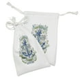 thumbnail image 2 of Marine Fabric Pouch Set of 2, Anchor Salt and Wind 1906 Liberty Amity Stormy Ocean Ghost Ship Old Sailor, Small Drawstring Bag for Toiletries Masks and Favors, 9" x 6", Multicolor, by Ambesonne, 2 of 2