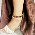 thumbnail image 2 of Handmade Beaded Anklets for Women Girls Boho Colorful Beads Ankle Bracelets Adjustable Foot Anklet Set, 2 of 4