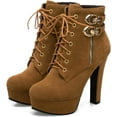 thumbnail image 6 of Women's Platform Wedge Ankle Boots | Chunky Heel Lace-Up Winter Boots, 6 of 11