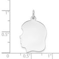 thumbnail image 3 of Auriga 14k White Gold Plain Medium.013 Depth Facing Left Engravable Charm for Women (L-27 mm, W-17 mm), 3 of 5