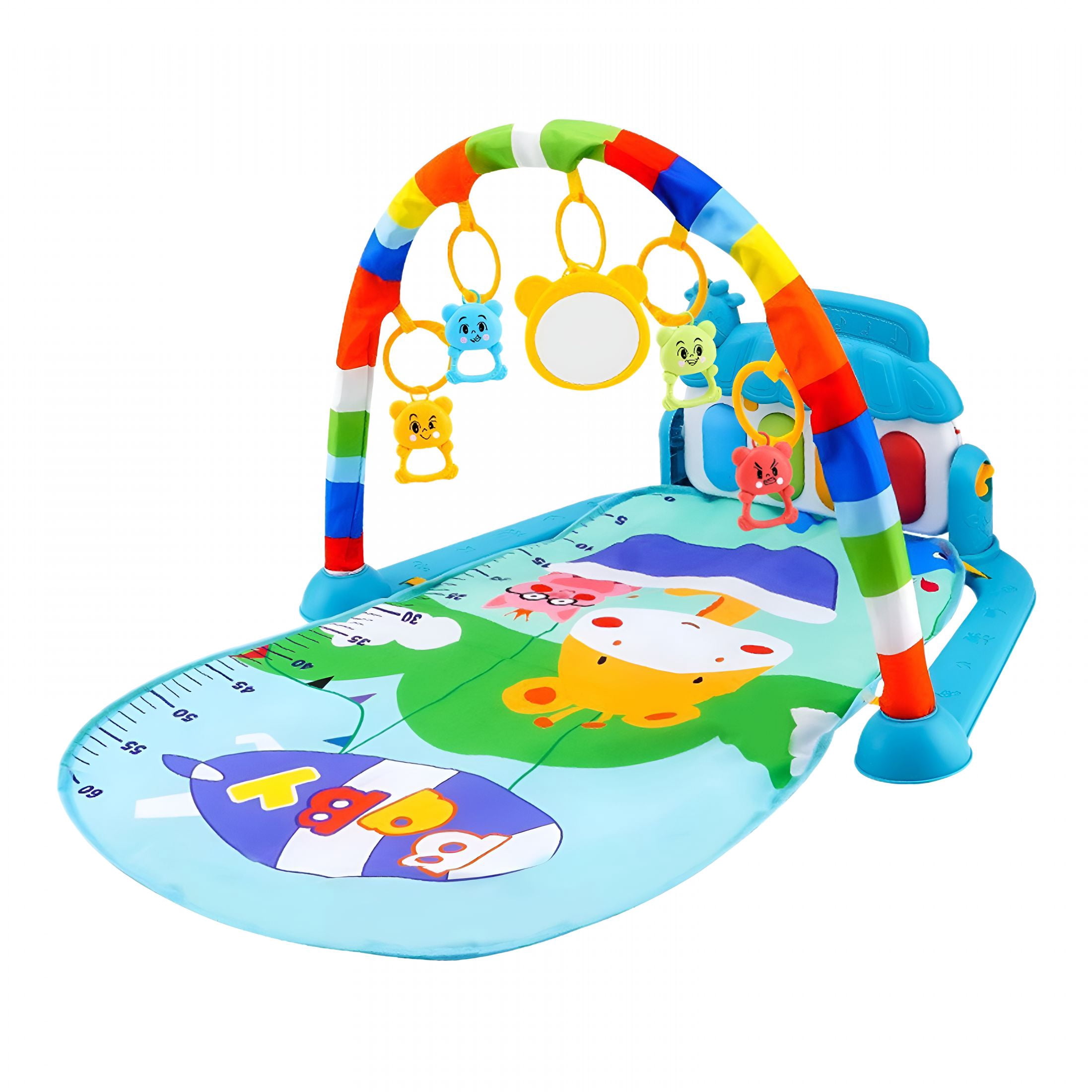 RLESO Play Mat,Tummy Time Mat Toys,Musical Learning 0-6 Mon,Adorable Animal-Themed Play Gym with Piano Panel,Tummy Time Mat Activity Center,Style C