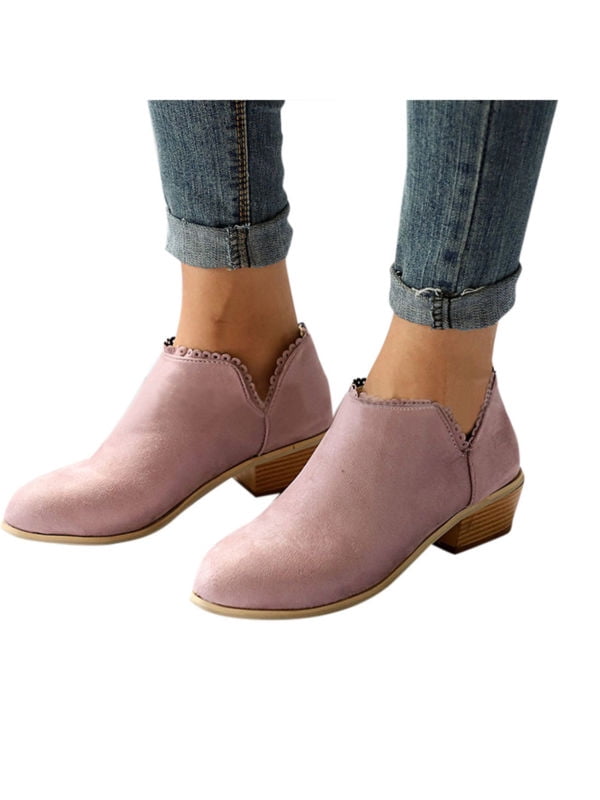 Womens Stylish Ankle Short Boots Low 