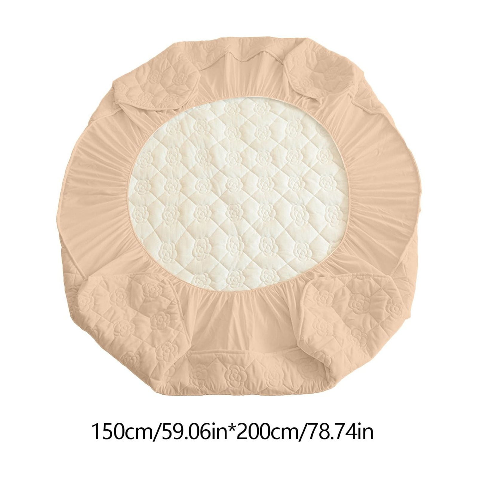 Hmgxay Waterproof Bed Sheet, Comfortable Soft Thickened Intercalated Breathable Washed Cotton Mattress Protective Cover, Fitted Mattress Pad for All Seasons(78.7x59 Inches)