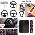 thumbnail image 4 of Jeiento Skull Car Seat Cover Full Set with Car Front Back Floor Mats Love Heart Armrest Cover Seatbelt Pads Cup Coaster Wristlet Keychain Universal Fits for Cars Truck Van SUV Sedan Auto Accessory, 4 of 7