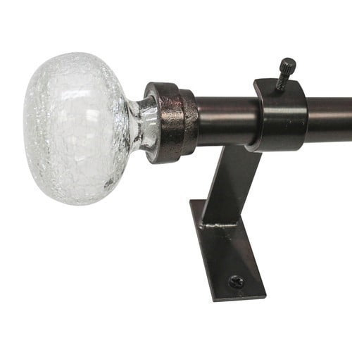North Branch 3 4 Diameter Crackle Glass Knob Telescoping Curtain