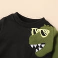 thumbnail image 5 of Mikrdoo Baby Boys Winter OOTD Dinosaur 12 Months Boys Tops 18 Months Baby Boys Pants 2Pcs Clothes Set Black, 5 of 9