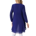 thumbnail image 3 of INSPIRAR CHIC Blusas Asimétricas de Manga Larga con Cuello Redondo para Mujeres, Casual y Elegante, Color Azul Profundo, Talla S, 3 of 6